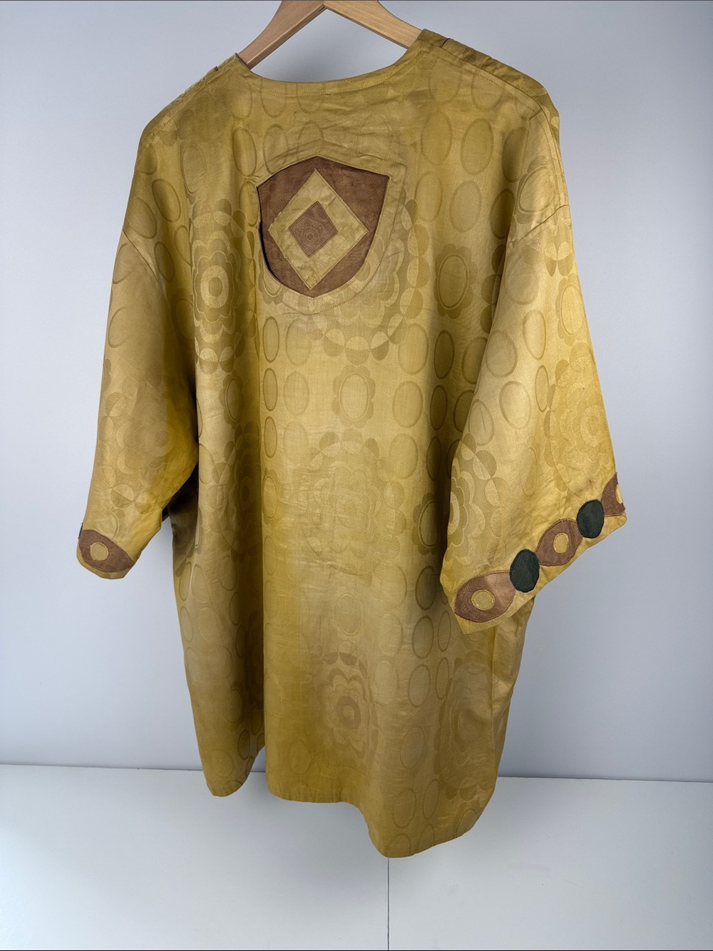 African Mustard Yellow Embroidered Tunic Top - Unbranded - Picture 2 of 4